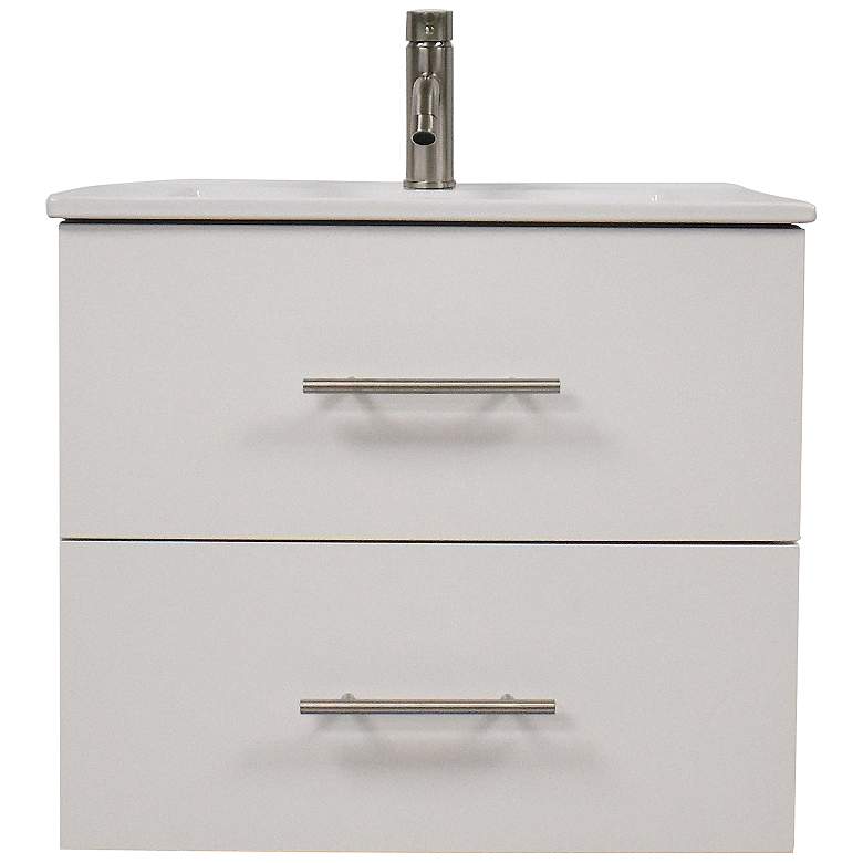 Image 2 Napa 30" Wide White Wall-Mounted Floating Bathroom Vanity