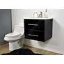 Napa 30"W Glossy Black Wall-Mounted Floating Bathroom Vanity
