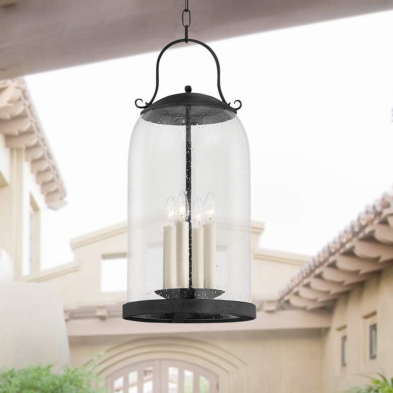 Image 1 Napa County 26 3/4" High French Iron Outdoor Hanging Light