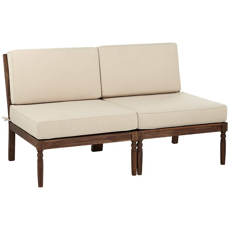 Image 2 Napa Modular Natural Dark Oil Acacia Armless Loveseat