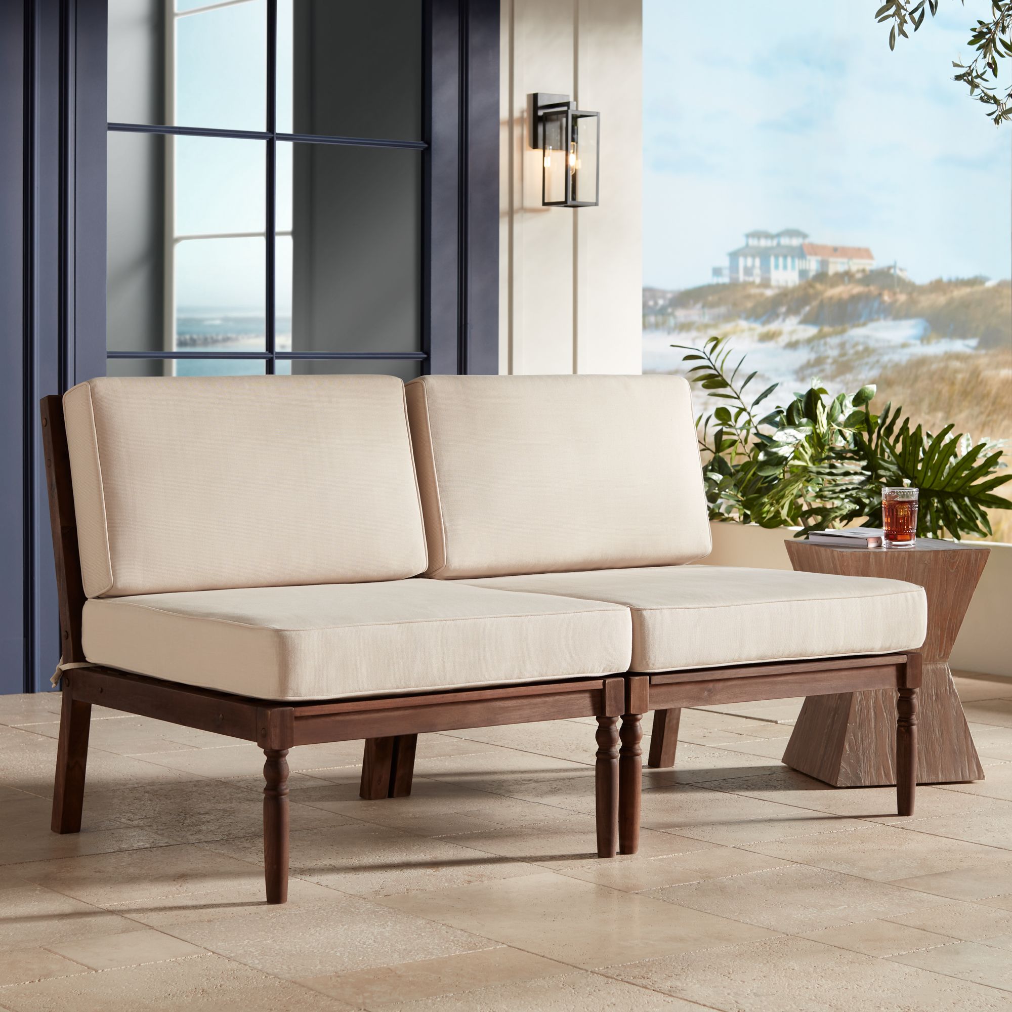 Outdoor armless loveseat hotsell