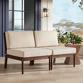 Image1 of Napa Modular Natural Dark Oil Acacia Armless Loveseat