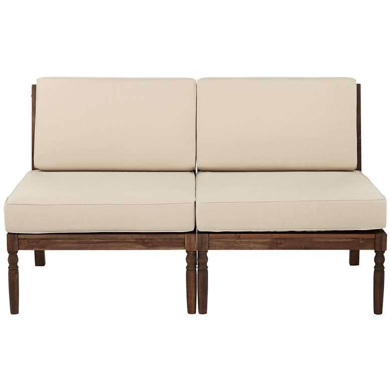 Image 7 Napa Modular Natural Dark Oil Acacia Armless Loveseat more views