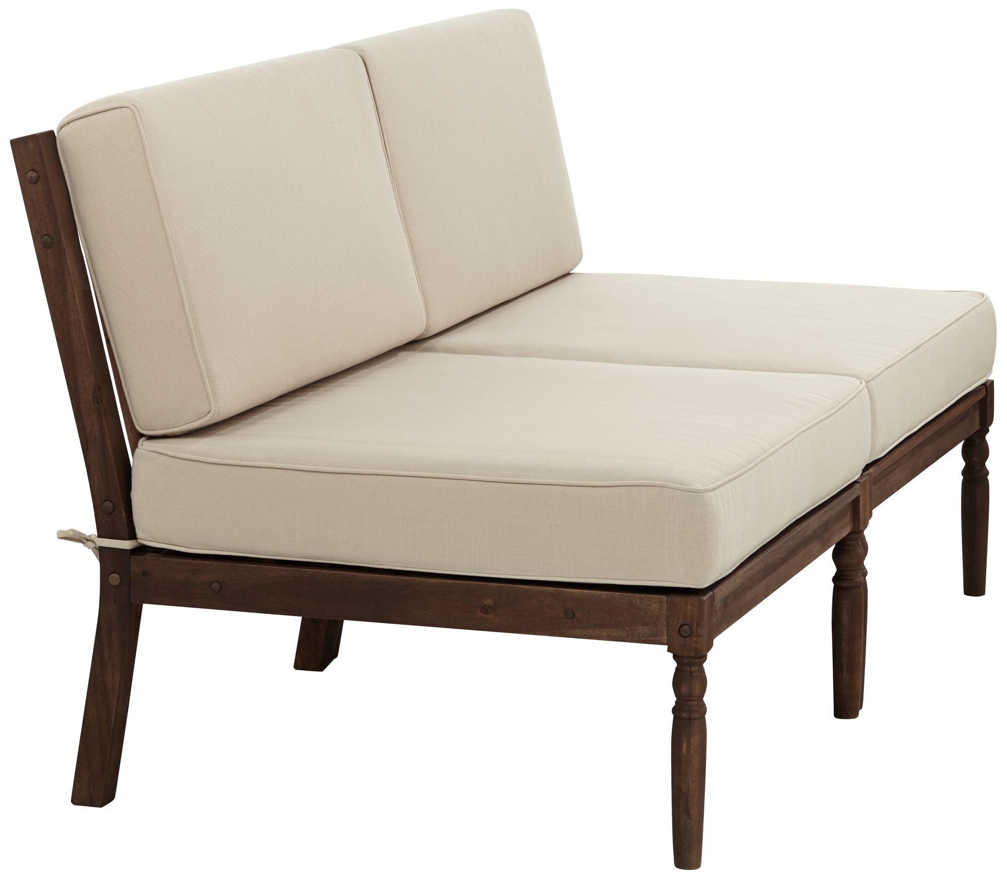 Napa Modular Natural Dark Oil Acacia Armless Loveseat