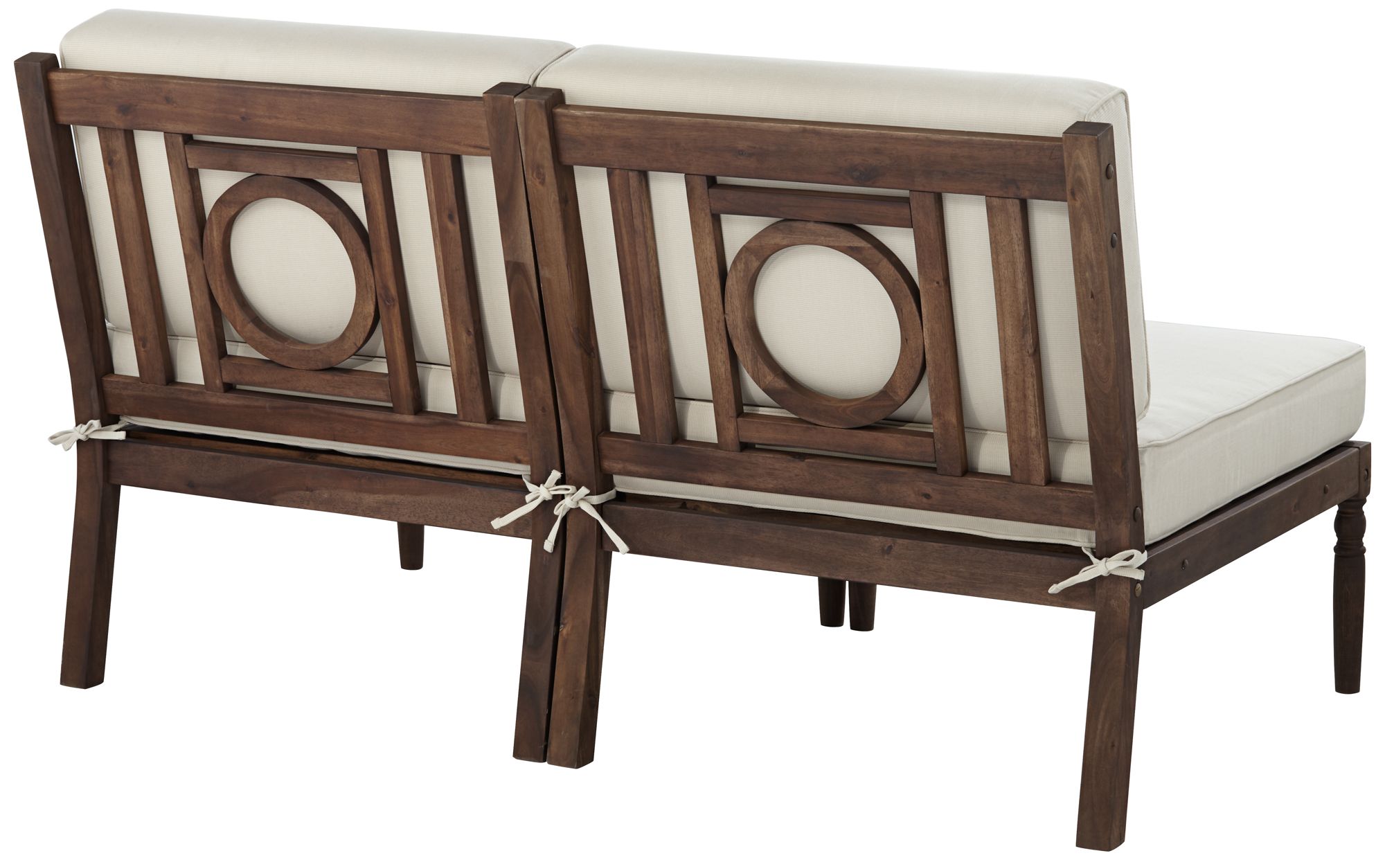 Napa Modular Natural Dark Oil Acacia Armless Loveseat