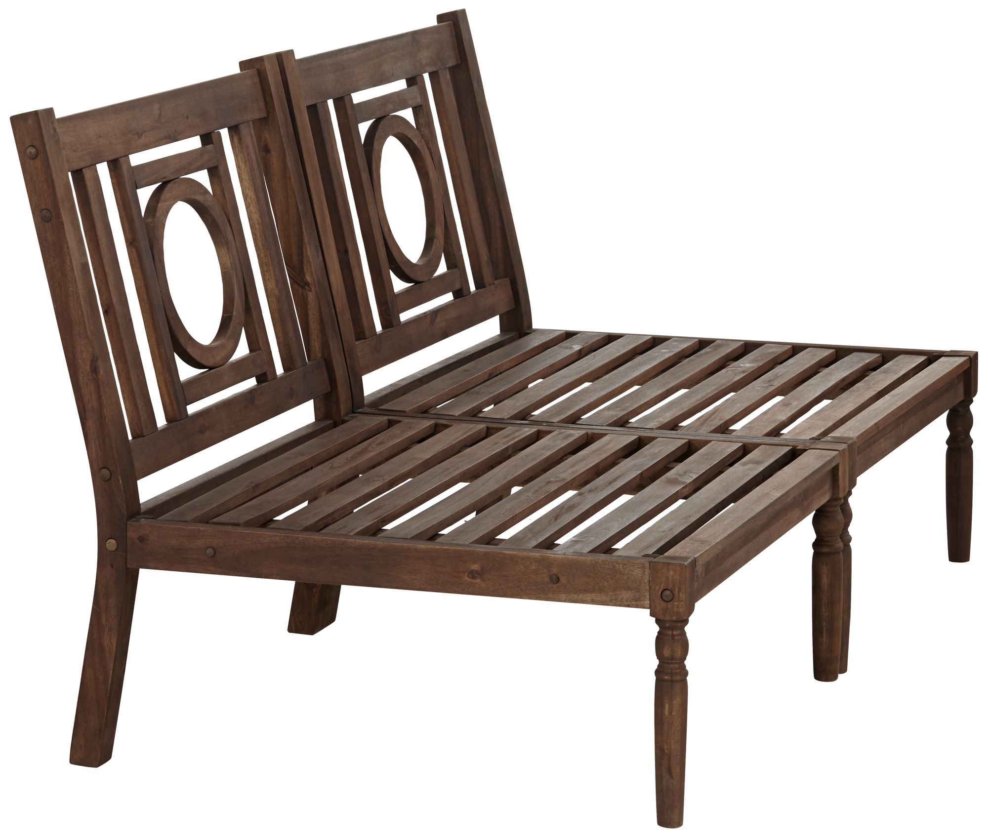 Napa Modular Natural Dark Oil Acacia Armless Loveseat