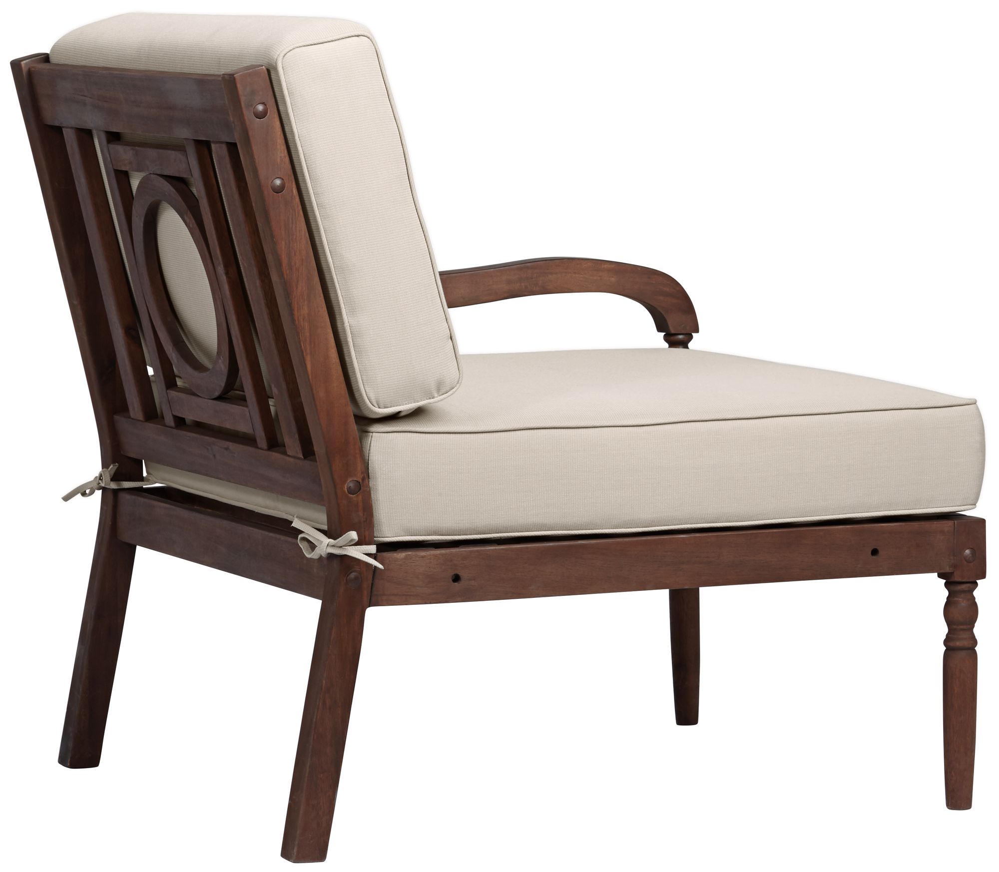 Napa Modular Natural Dark Oil Acacia Right Arm Chair in scene