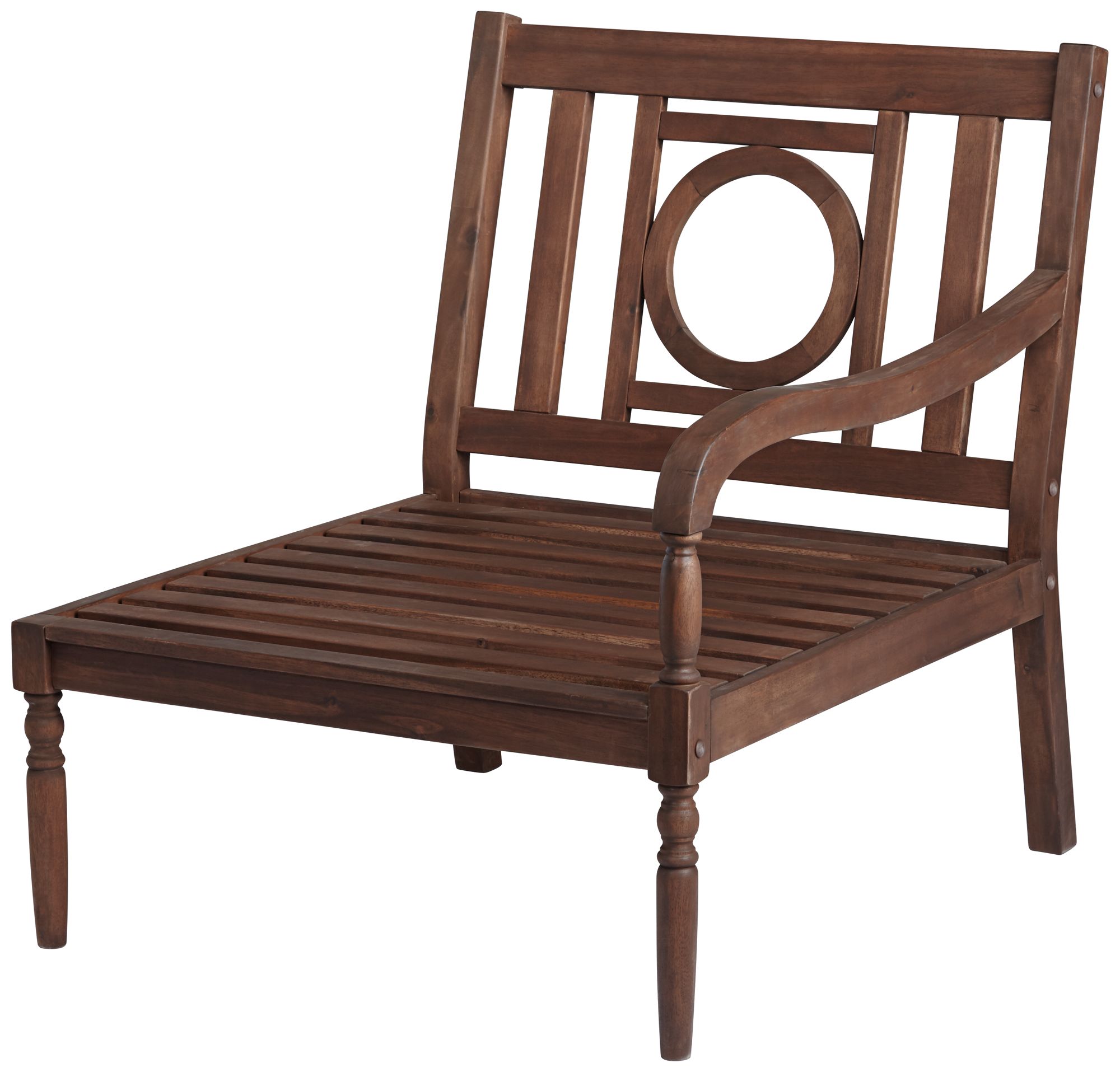 Napa Modular Natural Dark Oil Acacia Right Arm Chair in scene