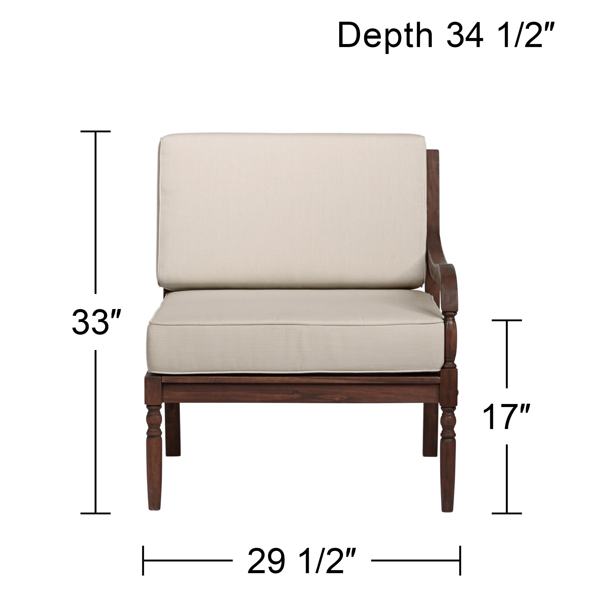 Napa Modular Natural Dark Oil Acacia Right Arm Chair in scene