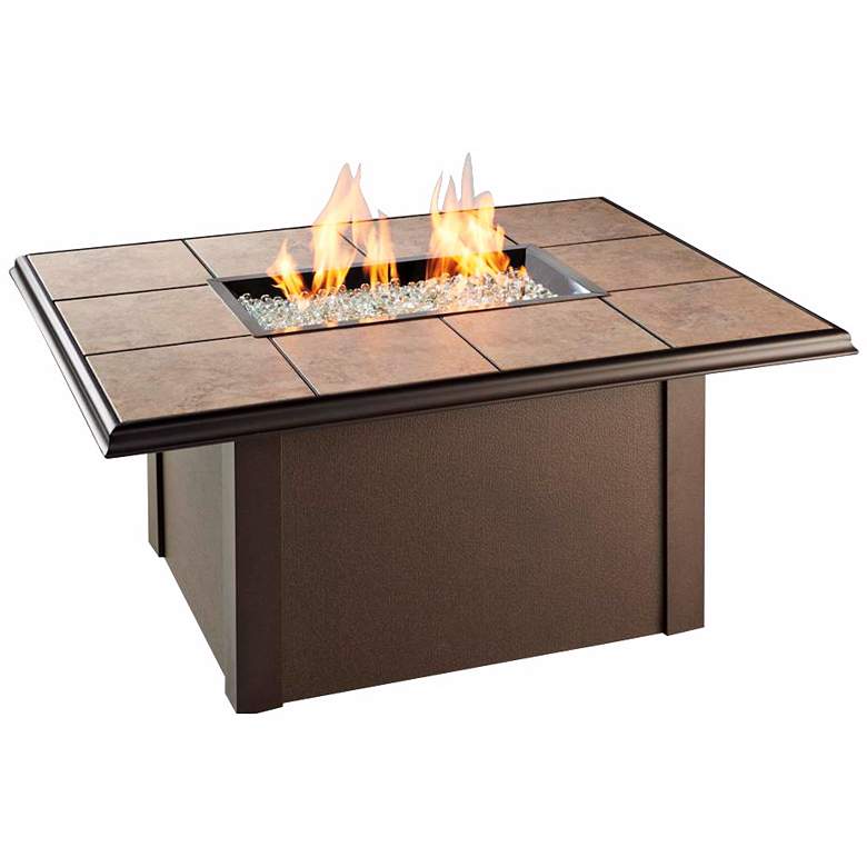 Image 1 Napa Valley 48 inch Wide Drop-In Tile Outdoor Firepit Table
