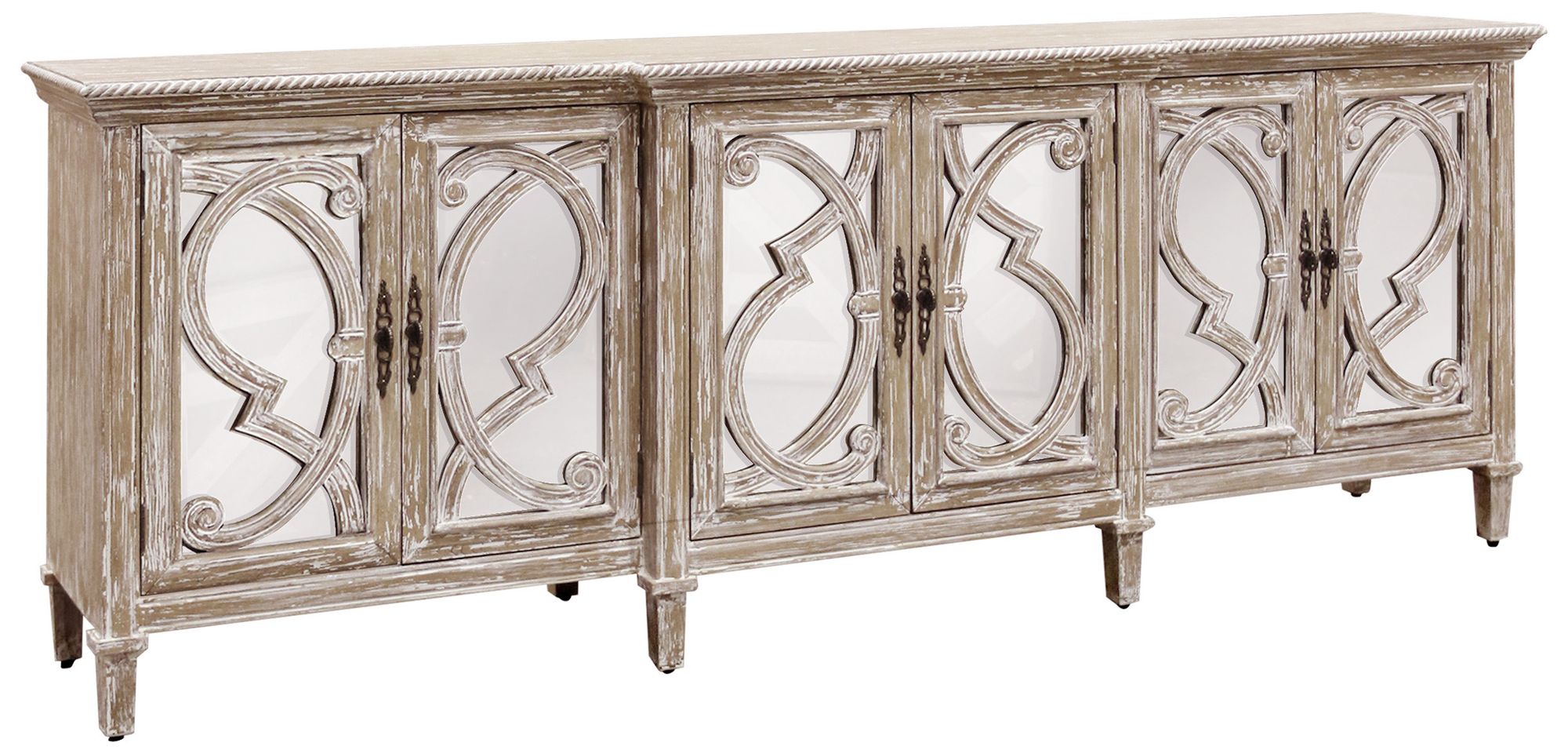 Naples 6 Door Mirrored Front Weathered Taupe 883C3