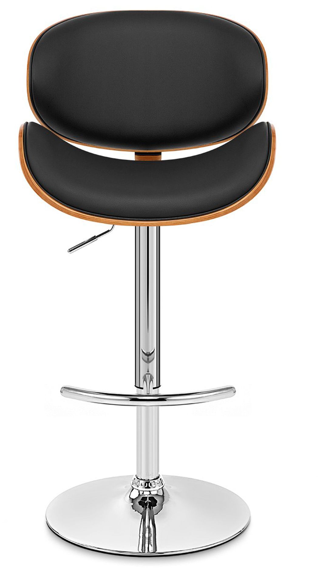 Image 2 Naples Adjustable Swivel Barstool in Black Faux Leather and Chrome Finish more views