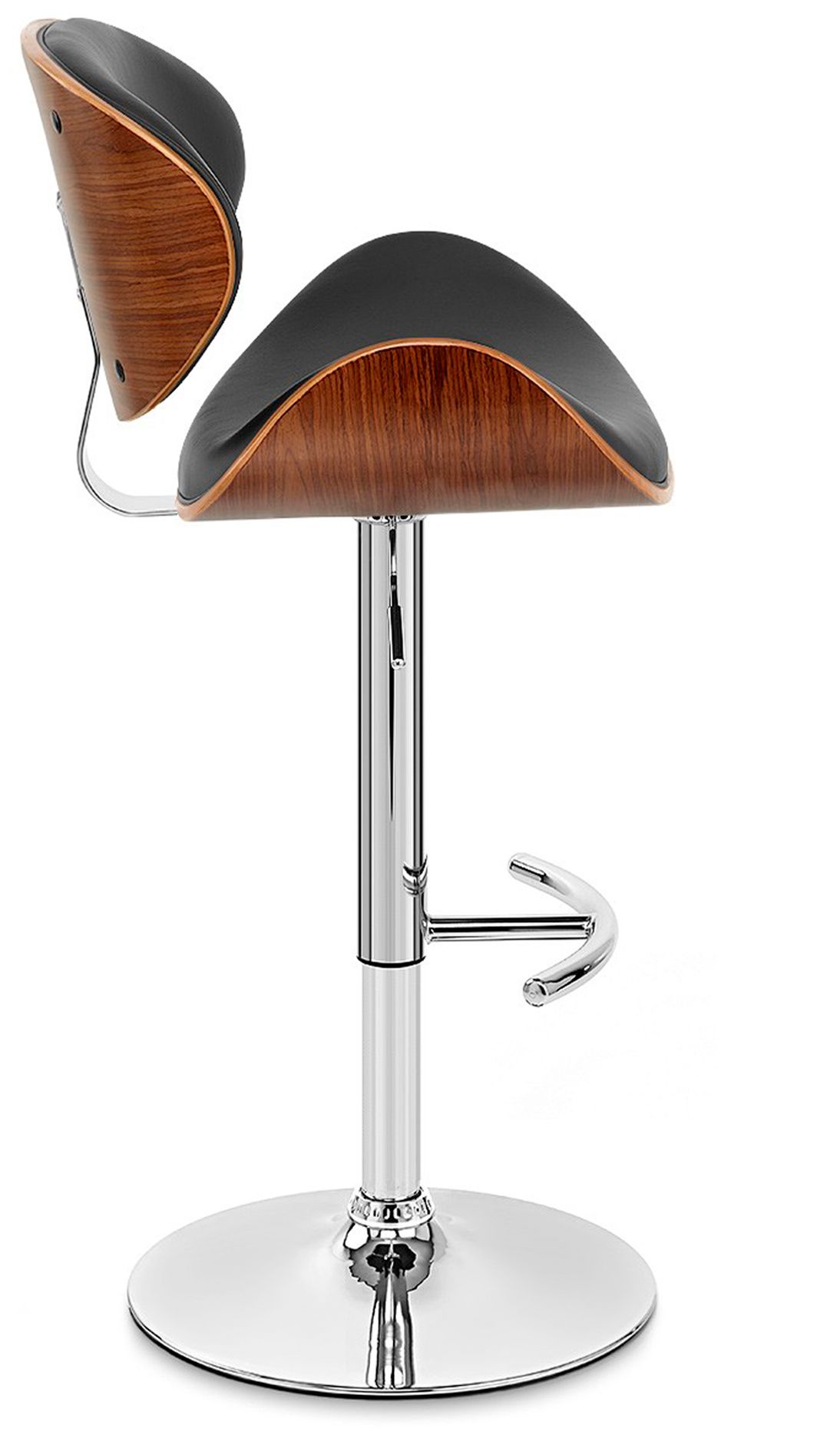Image 3 Naples Adjustable Swivel Barstool in Black Faux Leather and Chrome Finish more views