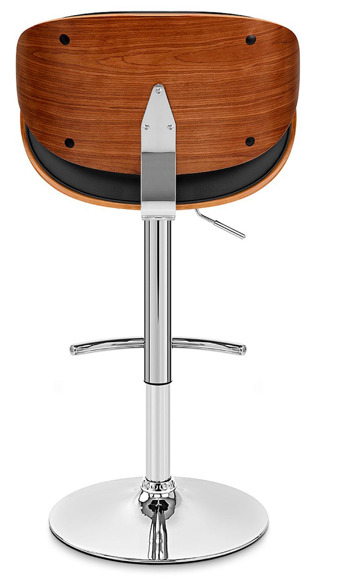 Image 5 Naples Adjustable Swivel Barstool in Black Faux Leather and Chrome Finish more views