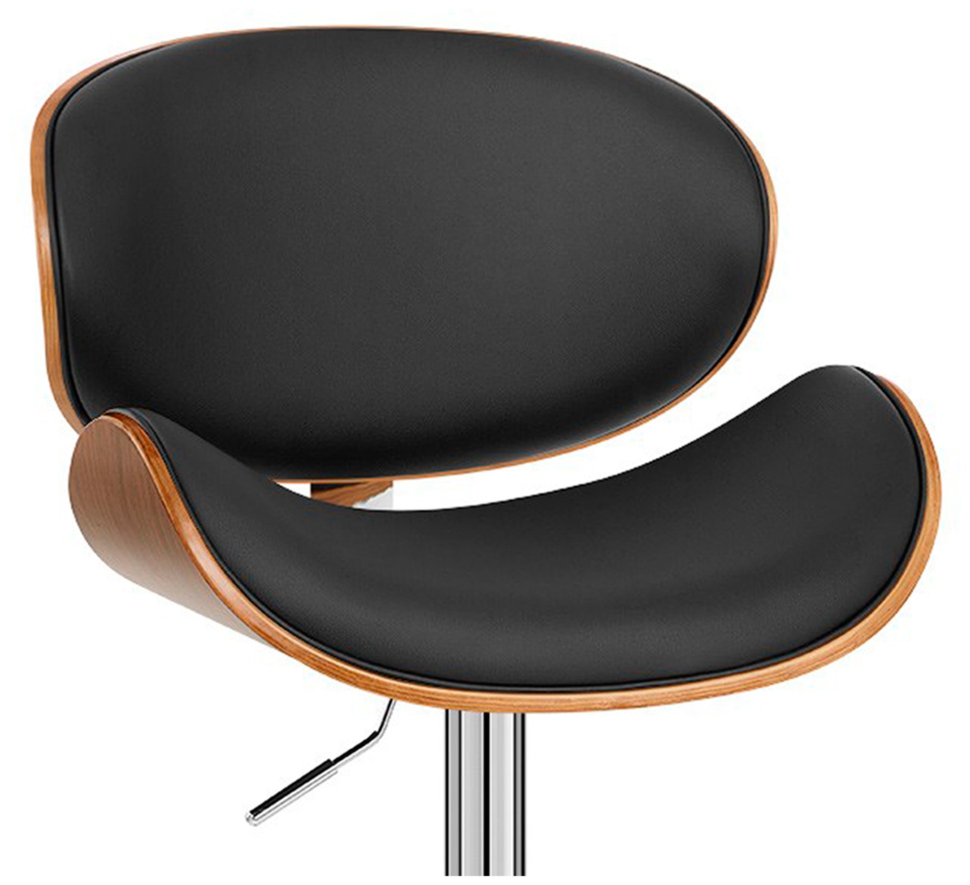 Image 6 Naples Adjustable Swivel Barstool in Black Faux Leather and Chrome Finish more views