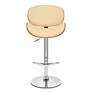 Thumbnail3 of Naples Adjustable Swivel Barstool in Cream Faux Leather and Chrome Finish more views