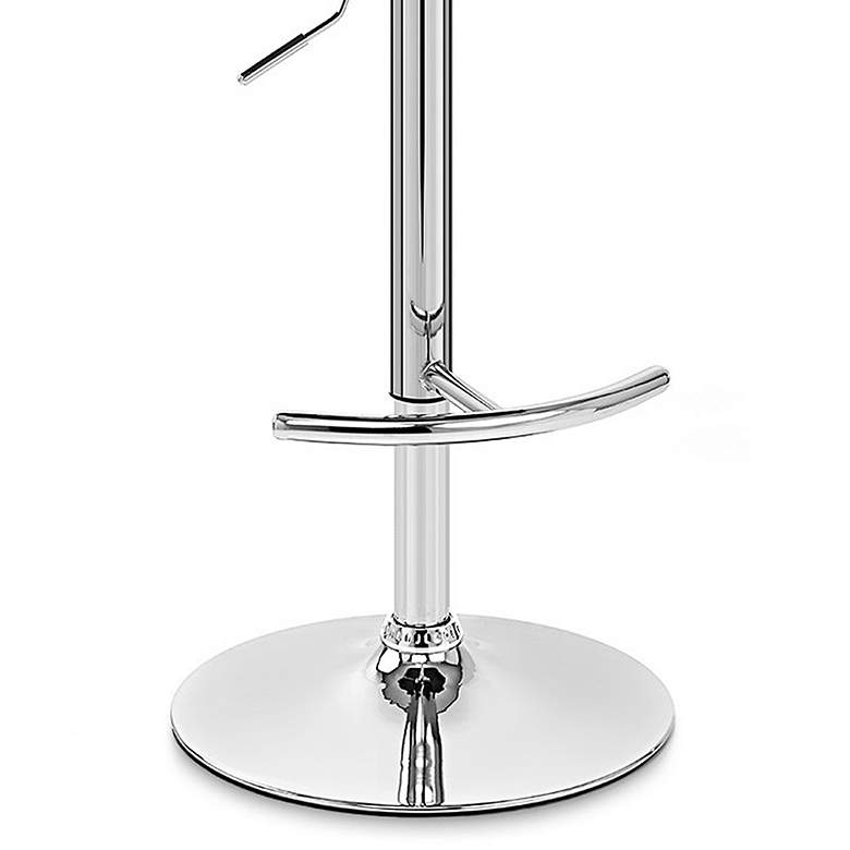Image 7 Naples Adjustable Swivel Barstool in Cream Faux Leather and Chrome Finish more views