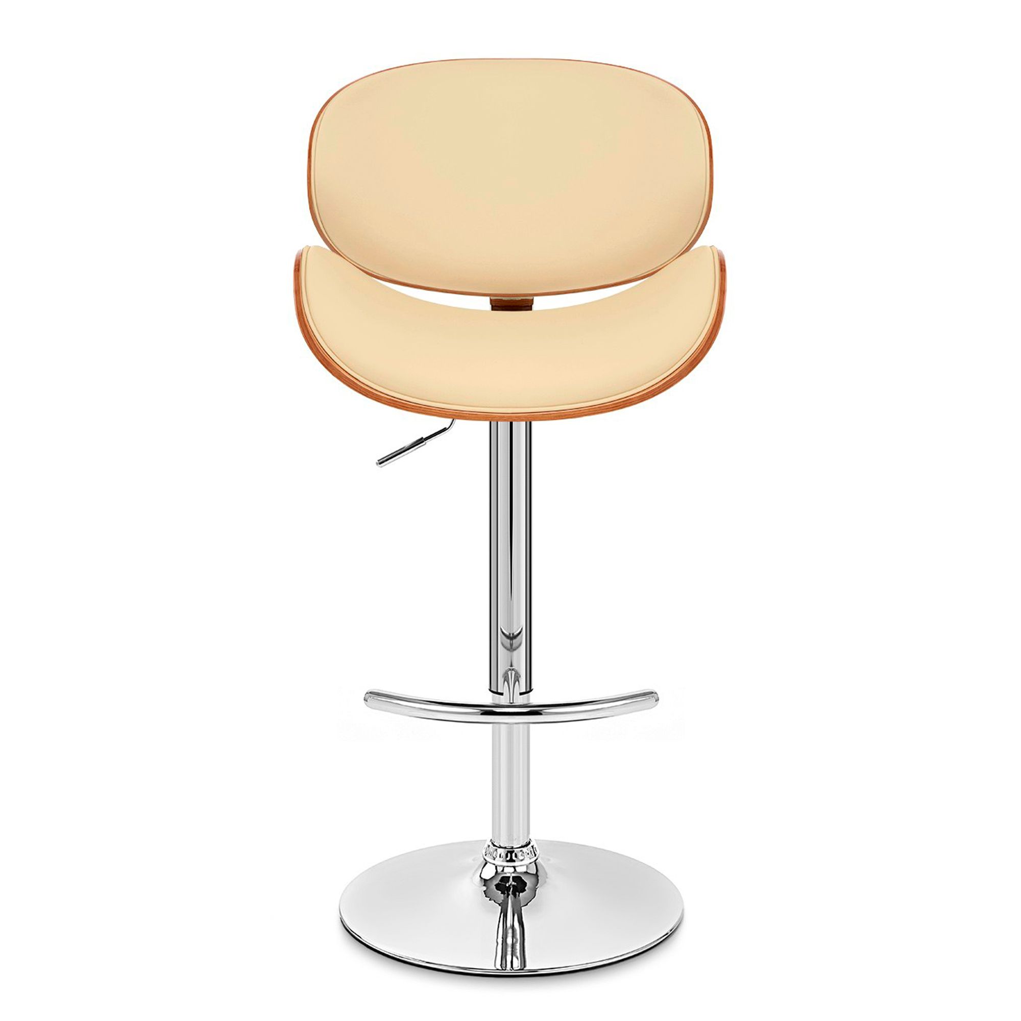 Image 3 Naples Cream Faux Leather Adjustable Swivel Bar Stool more views