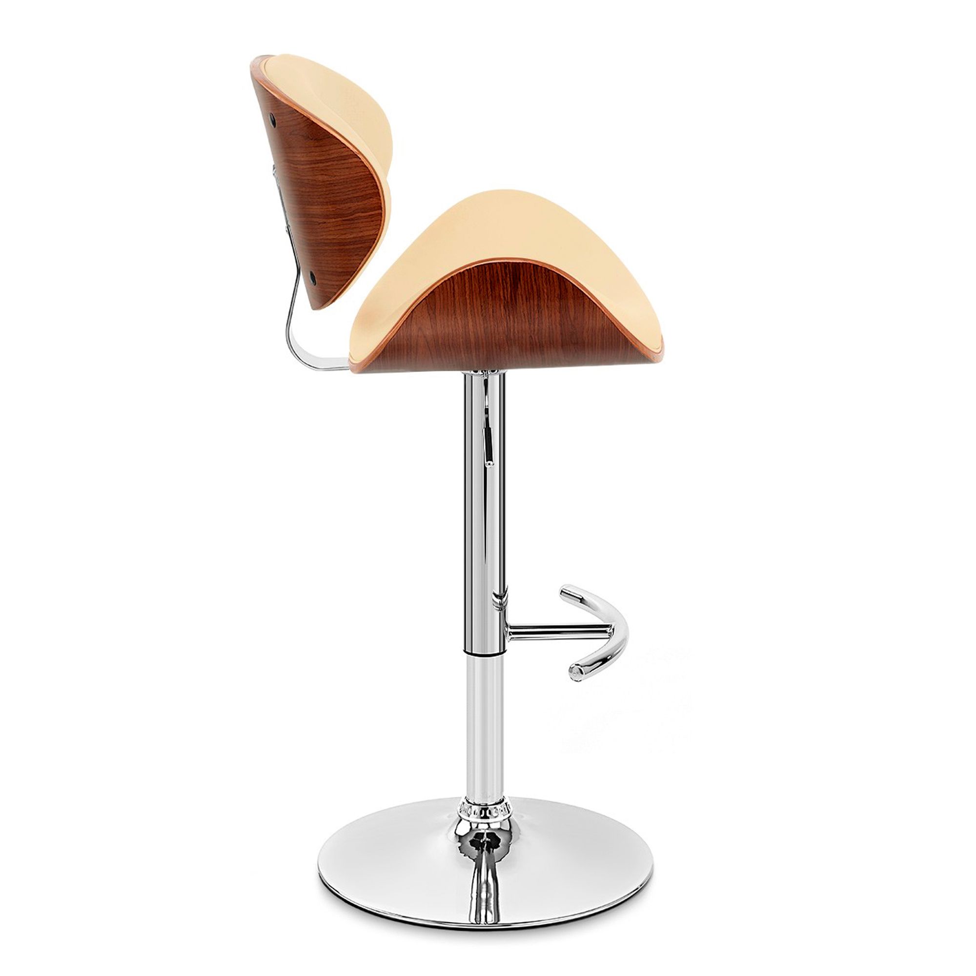 Image 4 Naples Cream Faux Leather Adjustable Swivel Bar Stool more views