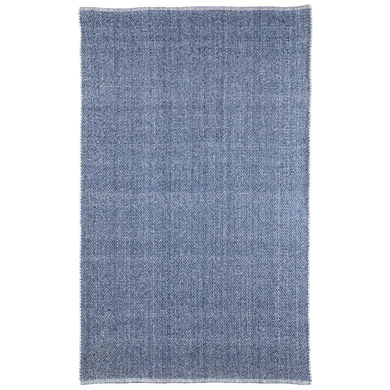 Image 1 Naples Transitional Solid Flatweave Blue Area Rug 0751F