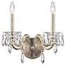 Napoli 14.6"H x 14.4"W 2-Light Crystal Wall Sconce in Antique Sil