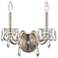Napoli 14.6"H x 14.4"W 2-Light Crystal Wall Sconce in Antique Sil