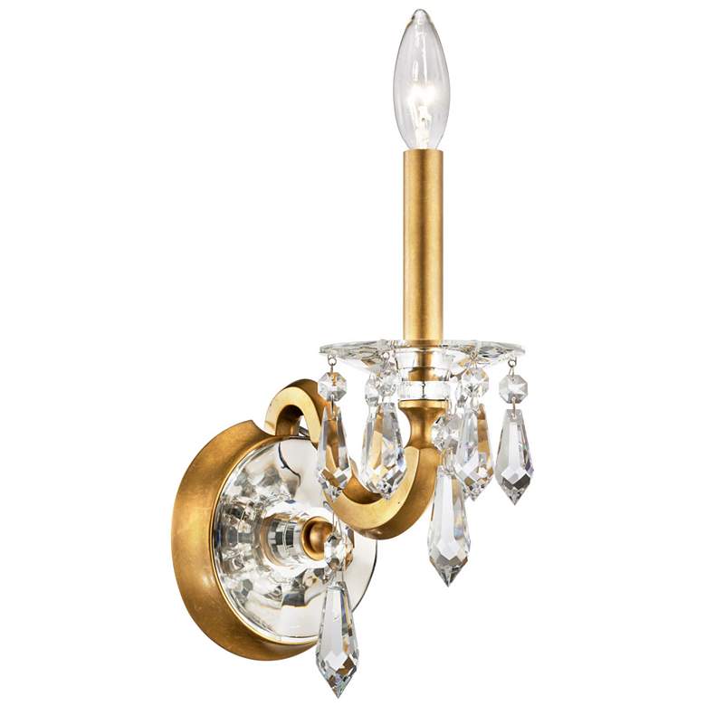 Image 1 Napoli 14.6"H x 5.6"W 1-Light Crystal Wall Sconce in Heirloom Gol