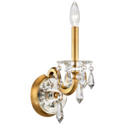 Napoli 14.6&quot;H x 5.6&quot;W 1-Light Crystal Wall Sconce in Heirloom Gol