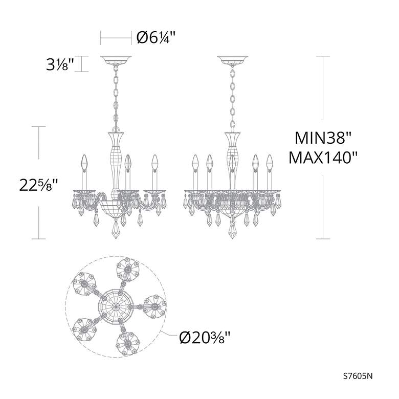 Image 3 Napoli 22.6"H x 20.4"W 5-Lt Crystal Chandelier in Hrlm Bronze more views