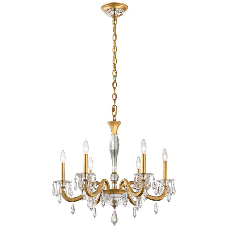 Image 4 Napoli 24.6"H x 28.1"W 6-Lt Crystal Chandelier in Hrlm Gold more views