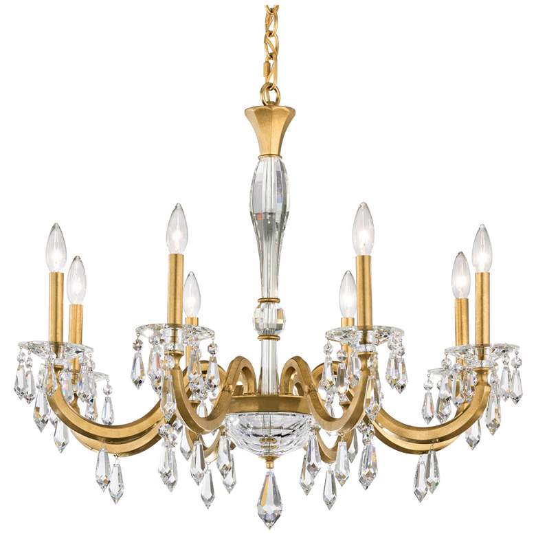Image 1 Napoli 27.4"H x 32.6"W 8-Lt Crystal Chandelier in Hrlm Gold