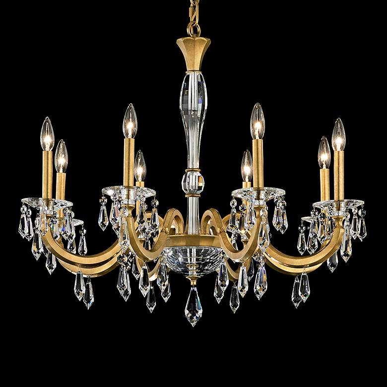 Image 2 Napoli 27.4"H x 32.6"W 8-Lt Crystal Chandelier in Hrlm Gold more views