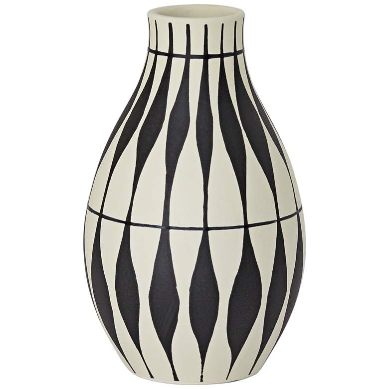 Image 1 Napoli Black and White 9 1/4" High Modern Ceramic Jug Vase