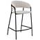 Nara 26" Cream Faux Leather with Black Metal Counter Stool