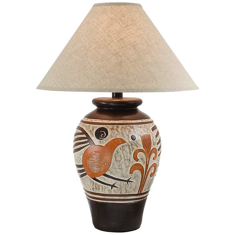 Image 1 Narandan Orange and Black LED Southwest Table Lamp