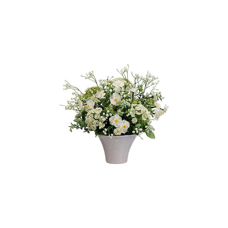 Image 1 Narcissus, Queen Anne&#39;s Lace and Gypsophila Floral Arrangement