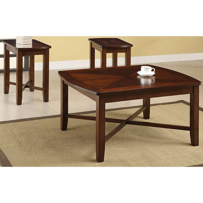 Image 1 Naren Dark Cherry 3-Piece Coffee and End Table Set
