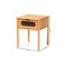 Naresh 15 3/4" Wide Natural Brown 1-Drawer End Table
