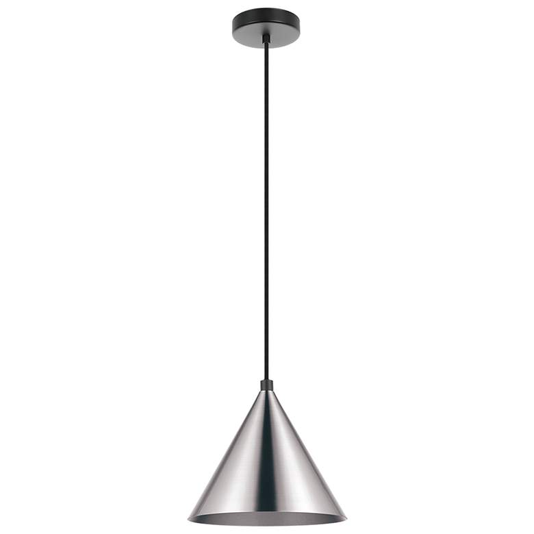 Image 1 Narices Mini Pendant - Structured Black Finish - Matte Nickel Shade