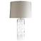 Narissa Orchid Swirl Clear Glass Cylinder Table Lamp