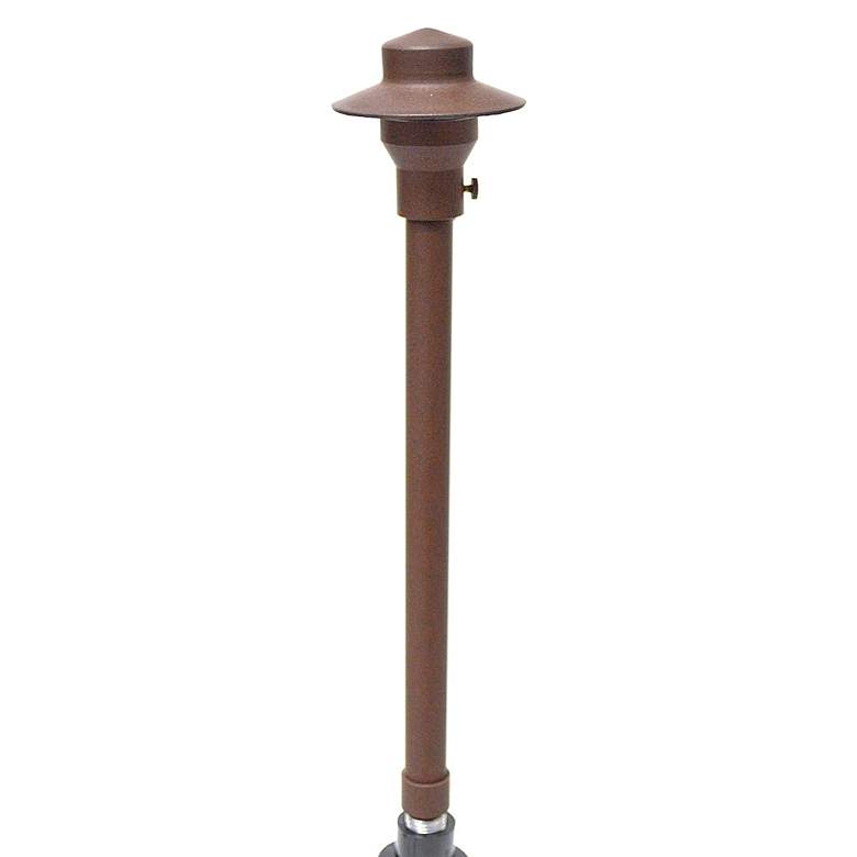 Image 1 Narrow China Hat 16 1/2" High Weathered Brown LED Area Light