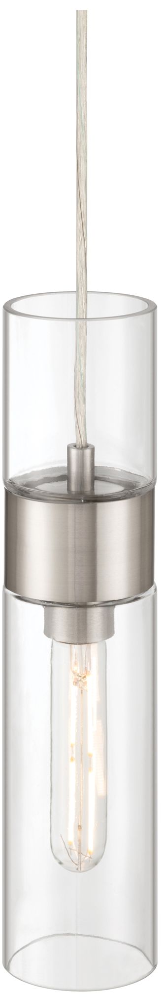Image 2 Nash 3" Wide Brushed Steel LED Pendant more views