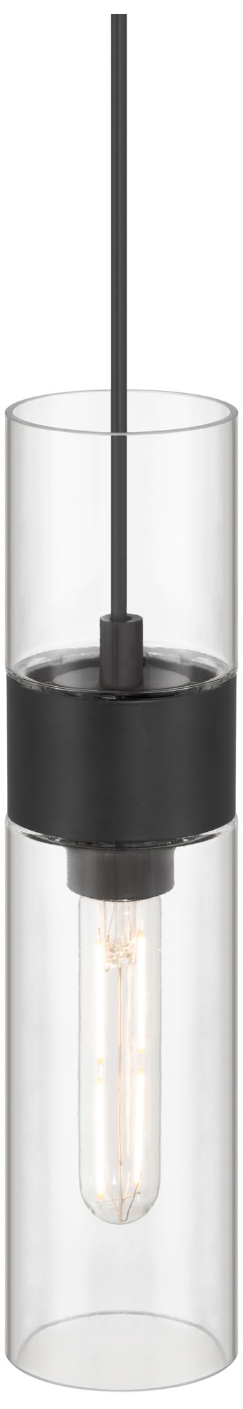 Image 2 Nash 3" Wide Matte Black LED Pendant more views
