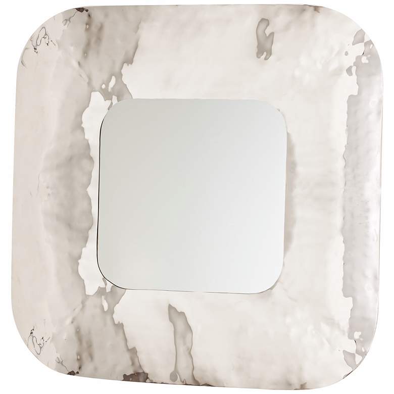 Image 1 Nash 31 1/2 inch Square Hammered Iron Contemporary Wall Mirror