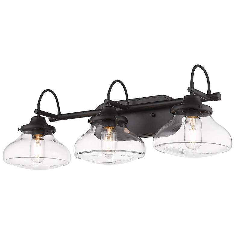 Image 2 Nash 32" Wide Matte Black 3-Light Bath Light