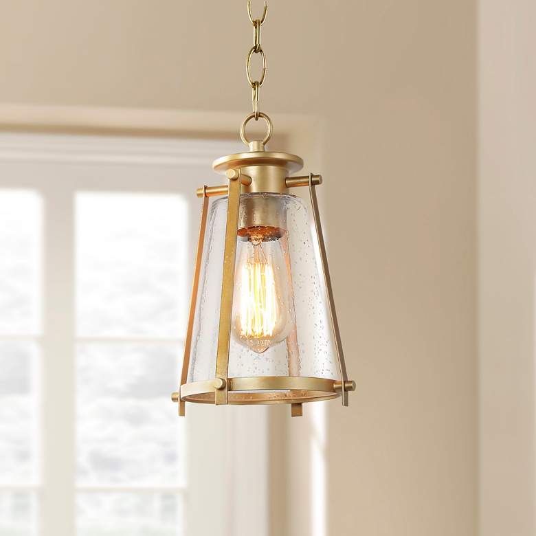 Image 1 Nash 7 1/2 inch Wide Gold Metal Mini Pendant Light