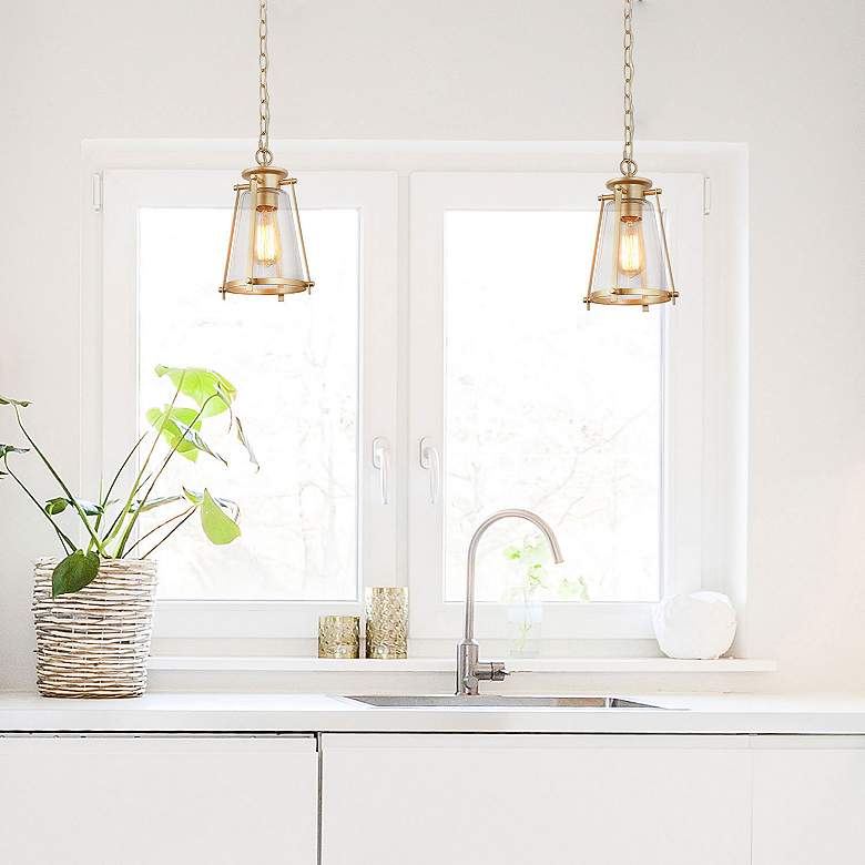Image 5 Nash 7 1/2" Wide Gold Metal Mini Pendant Light more views