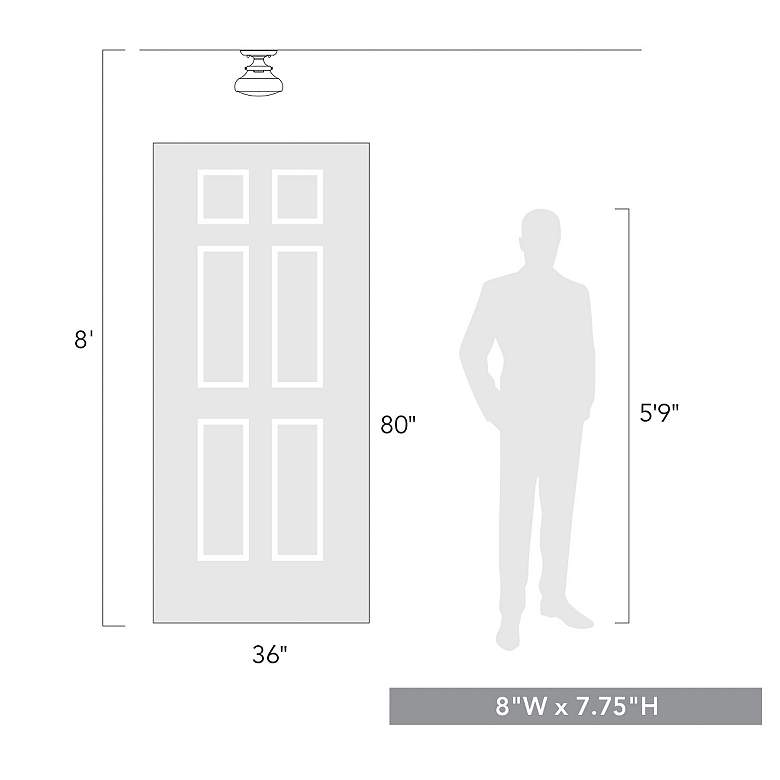 Image 3 Nash 8" Wide Matte Black 1-Light Semi-Flush With Clear Glass more views