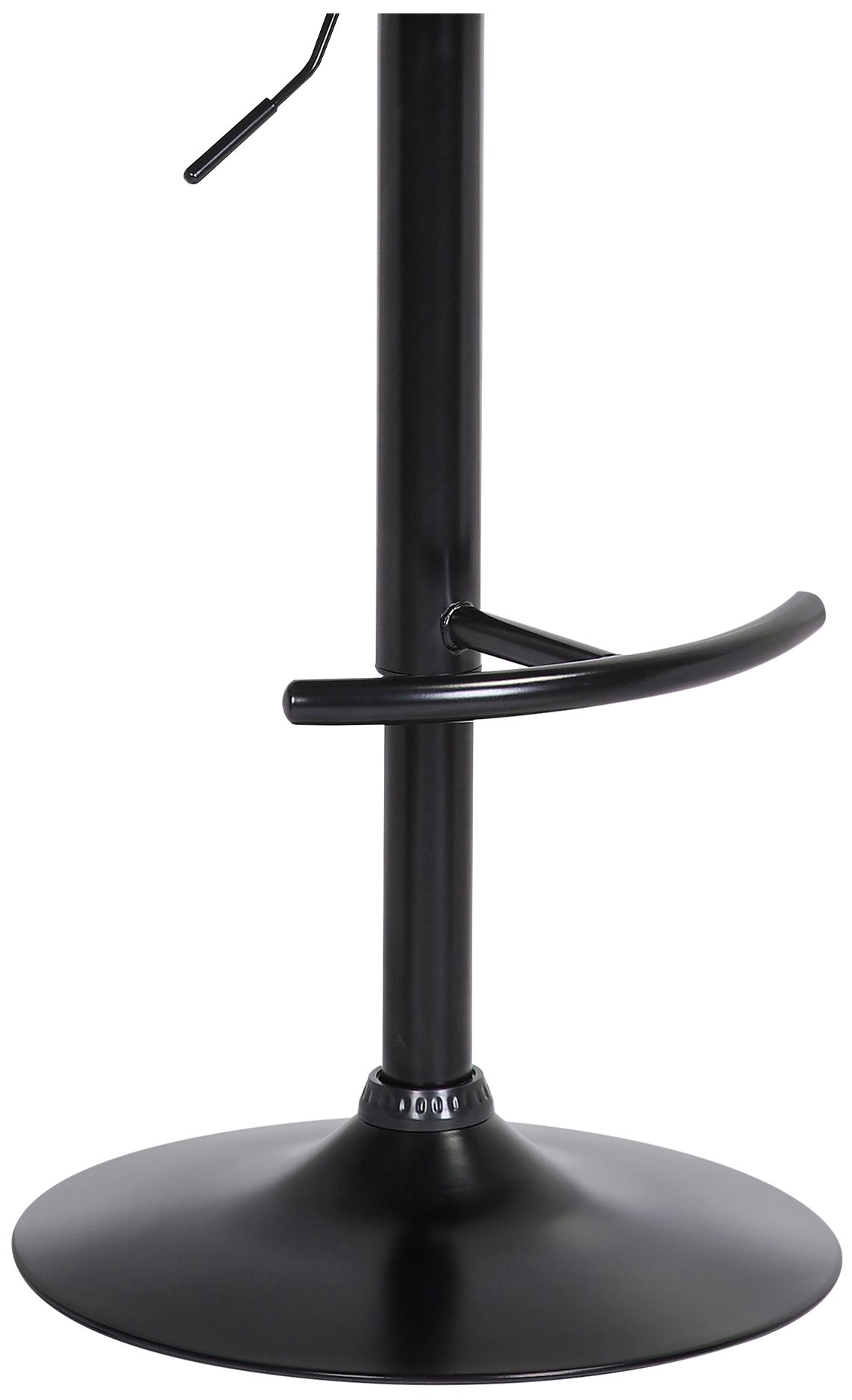 Nash Adjustable Bar Stool in Black Wood and Grey Faux Leather