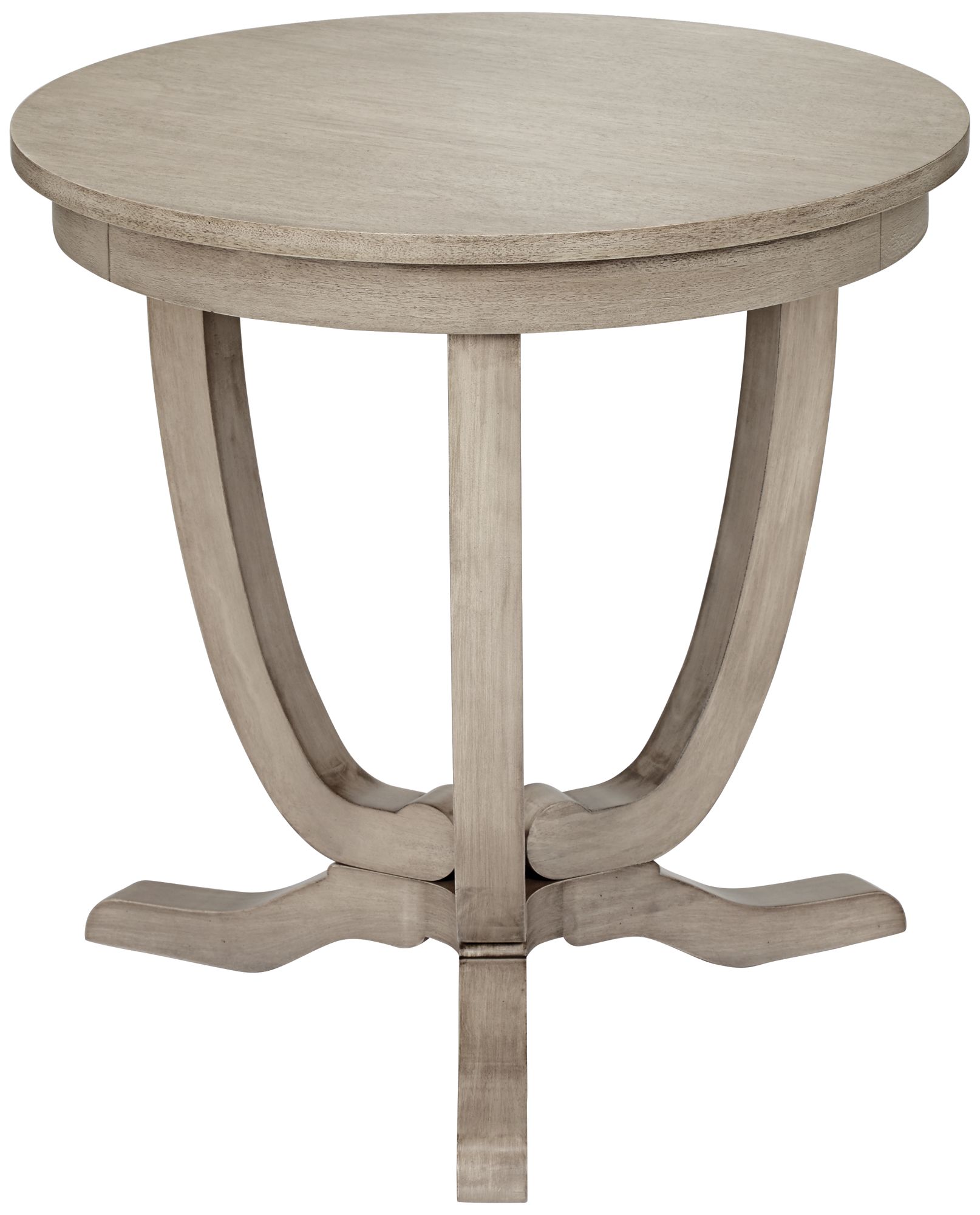 Nash Whitewashed Round Accent Table
